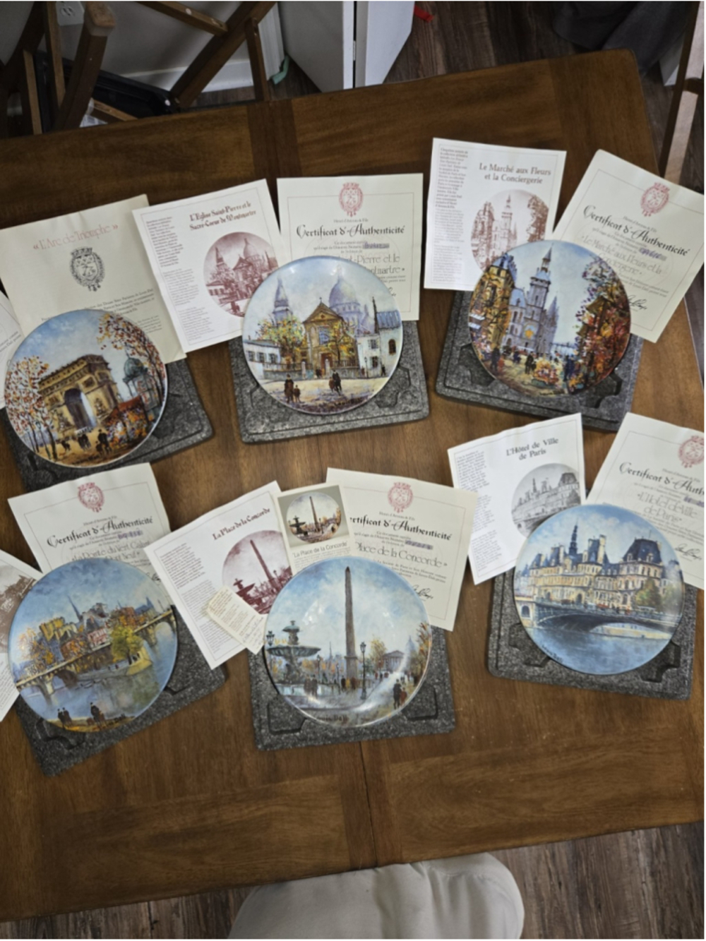 Louis Dali Sights of Paris Limoges Plates Set 6 COA d'Arceau France Rare